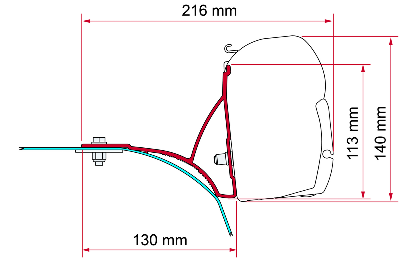 Fiamma Kit Ducato Roof Rack Markisenhalterung