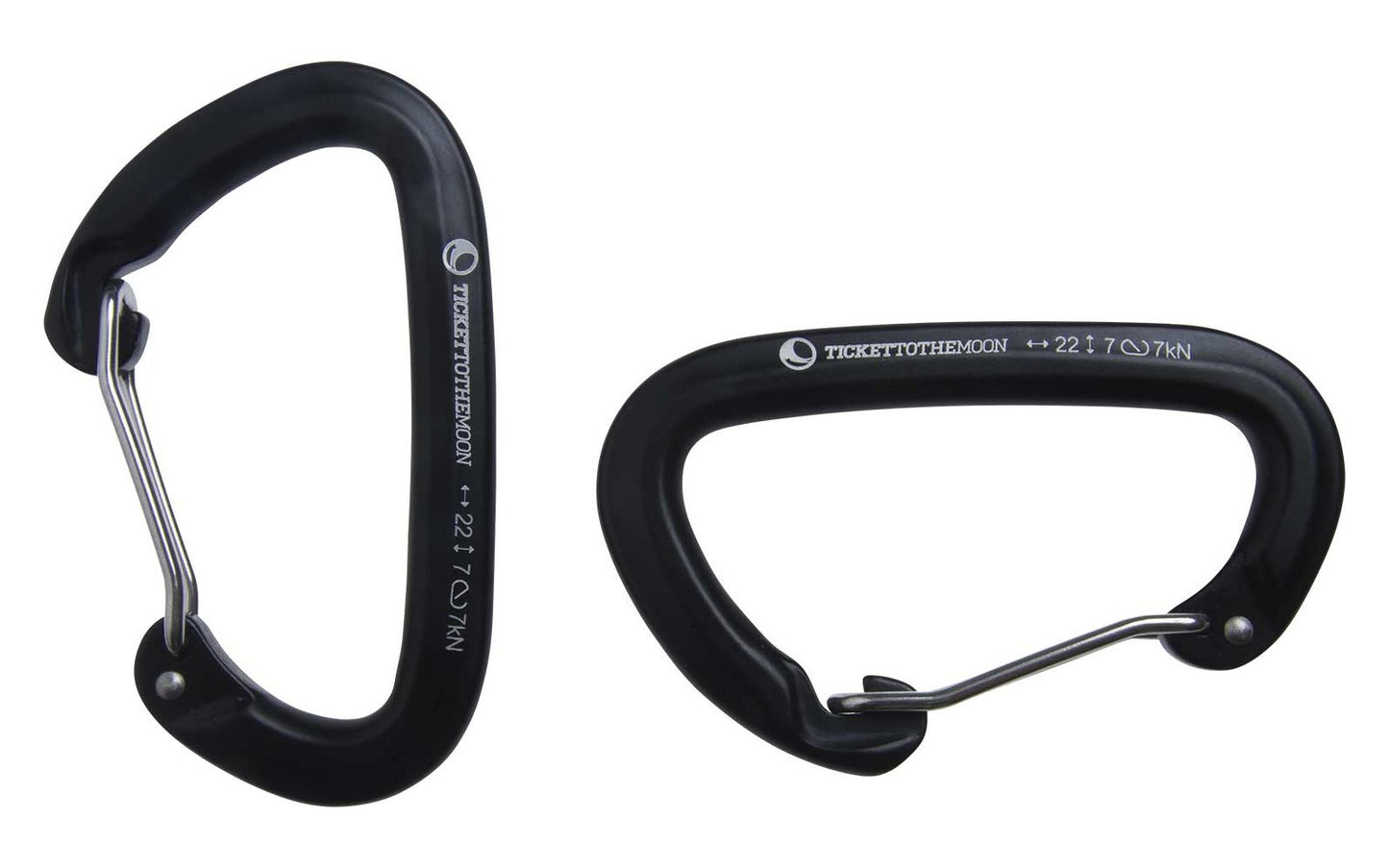 Ticket To The Moon 22kN Aluminium Karabiner 2 Stück