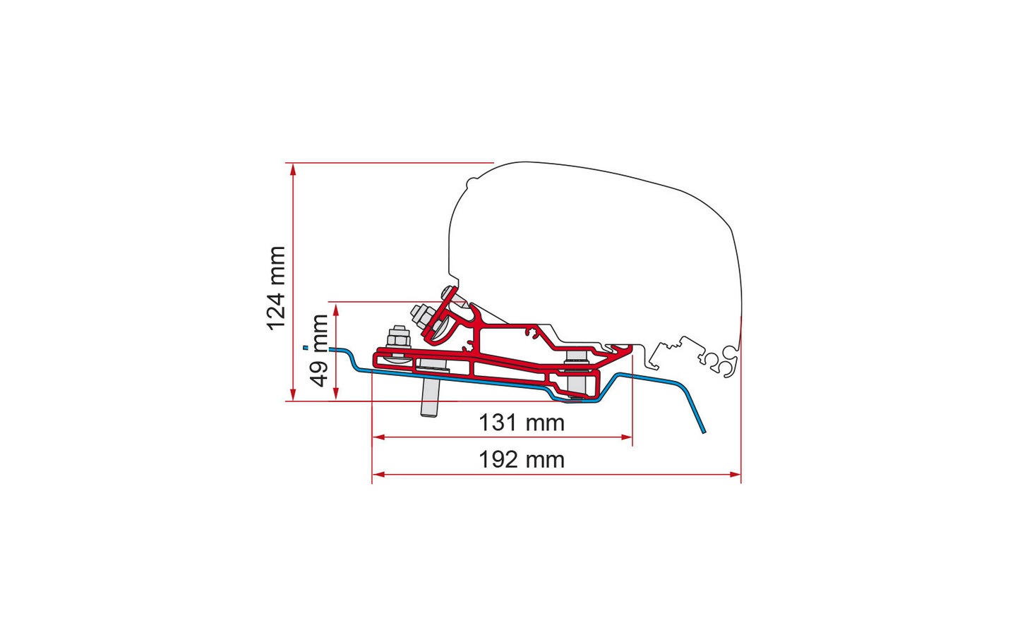 Fiamma Adapter Ford Transit L3 H3 Für F80 Markisen