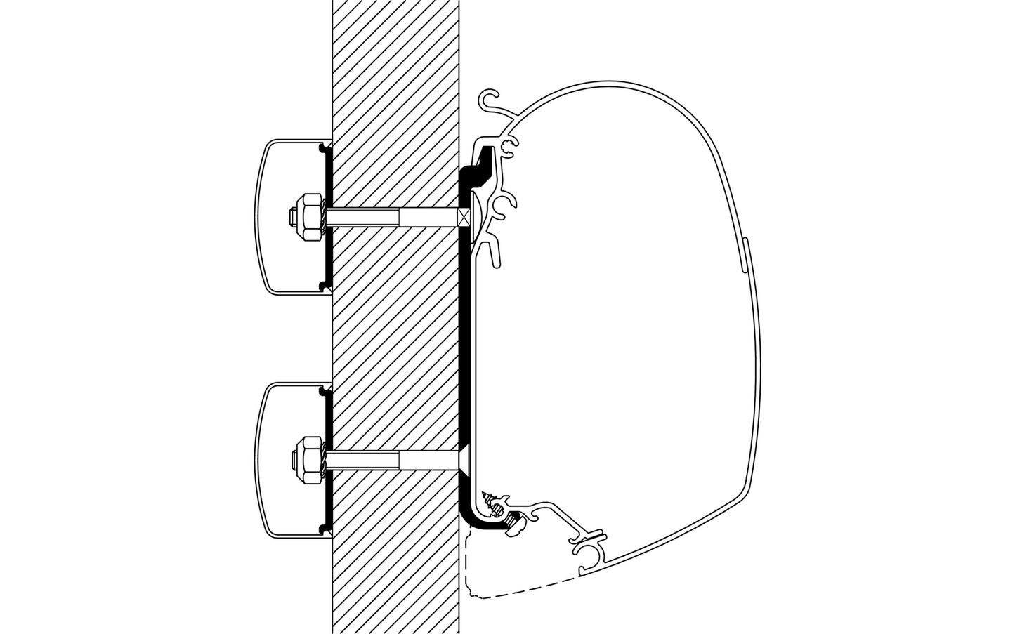 Thule Universal Markisenadapter Für Omnistor 4900 / 5200 / 8000