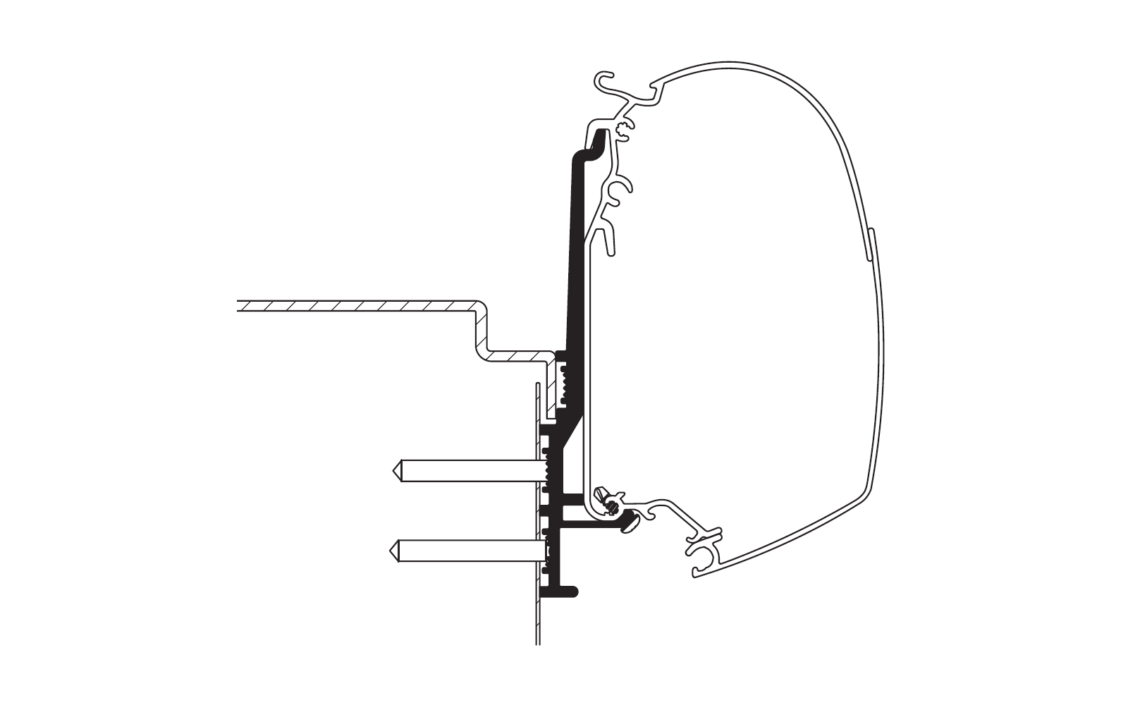  Thule Markisenadapter Wand Knaus Tourer CUV - 3 Meter