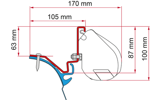  Fiamma Kit VW T6 Kepler Markisenadapter Für Fiamma F35