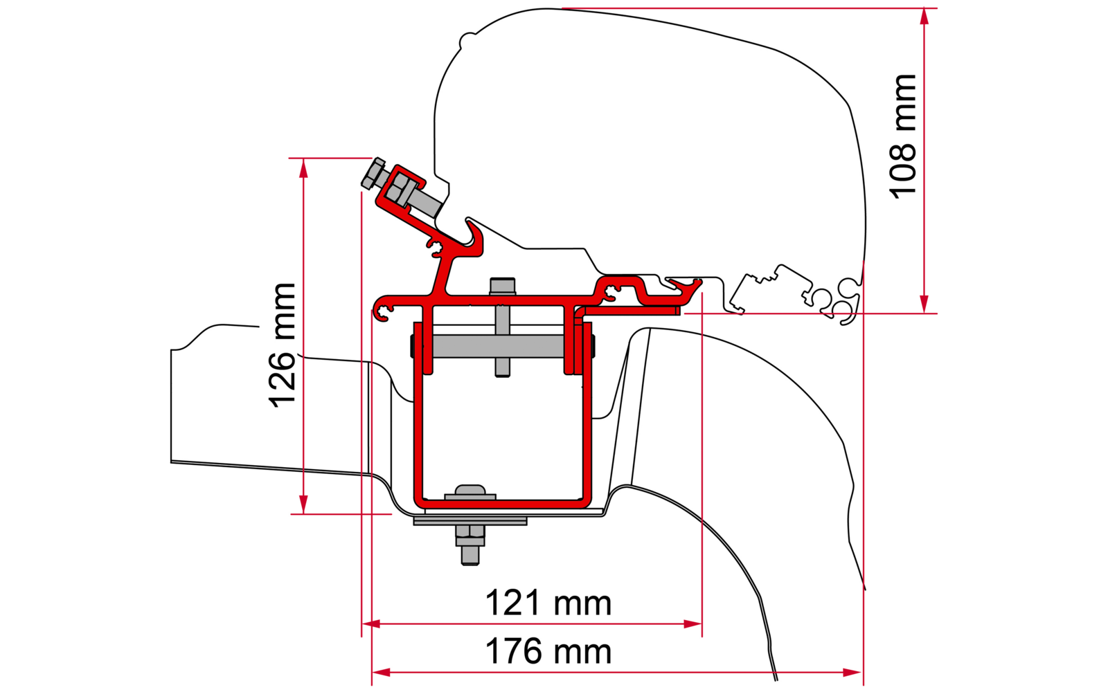  Fiamma F80 Adapter-Kit Dachmarkise Für VW Crafter L3H3