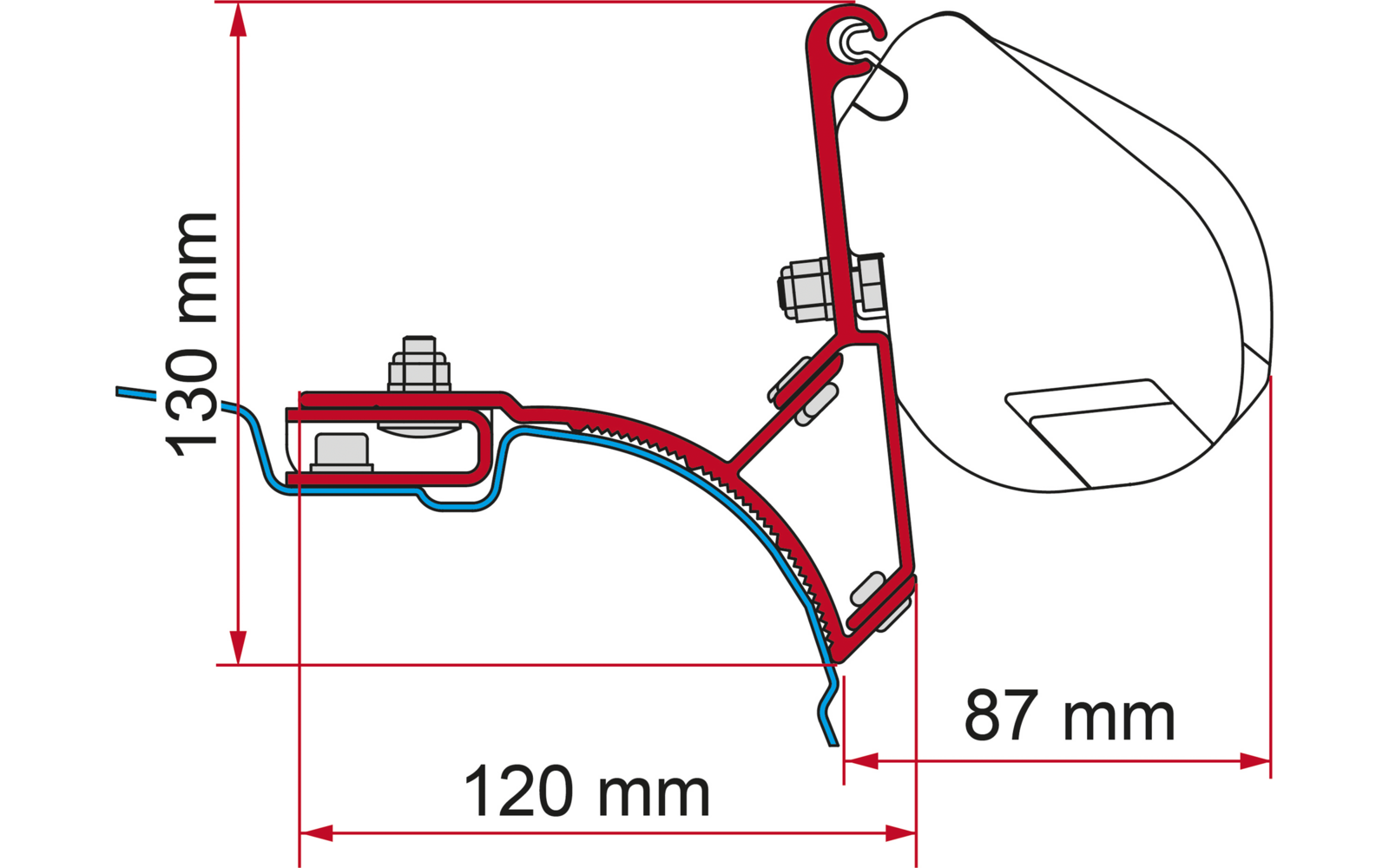  Fiamma Kit VW T5/T6 Markisenadapter Dachmontage