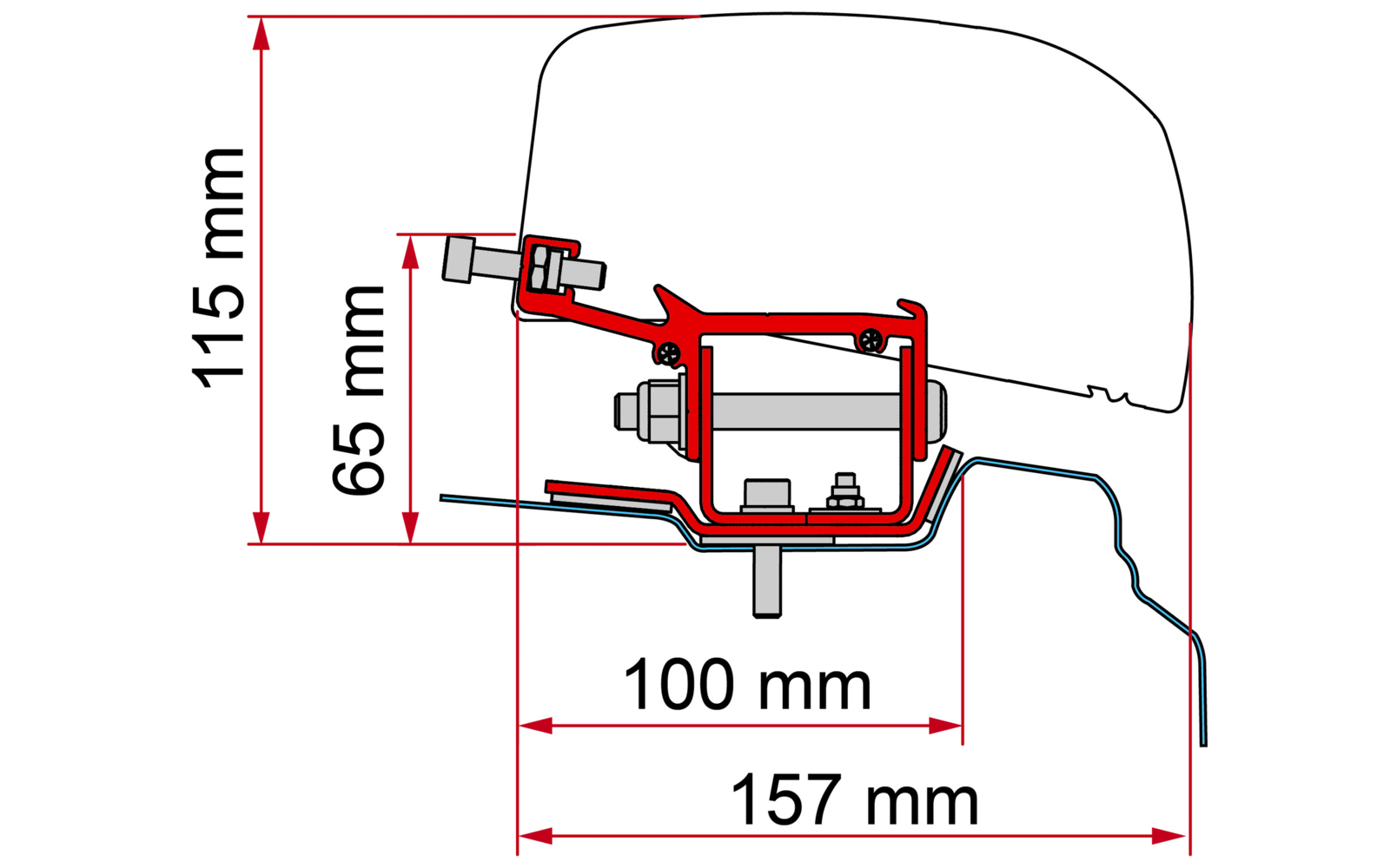  Fiamma Markisenadapter-Kit Renault Trafic - Deep Black - LHD + RHD