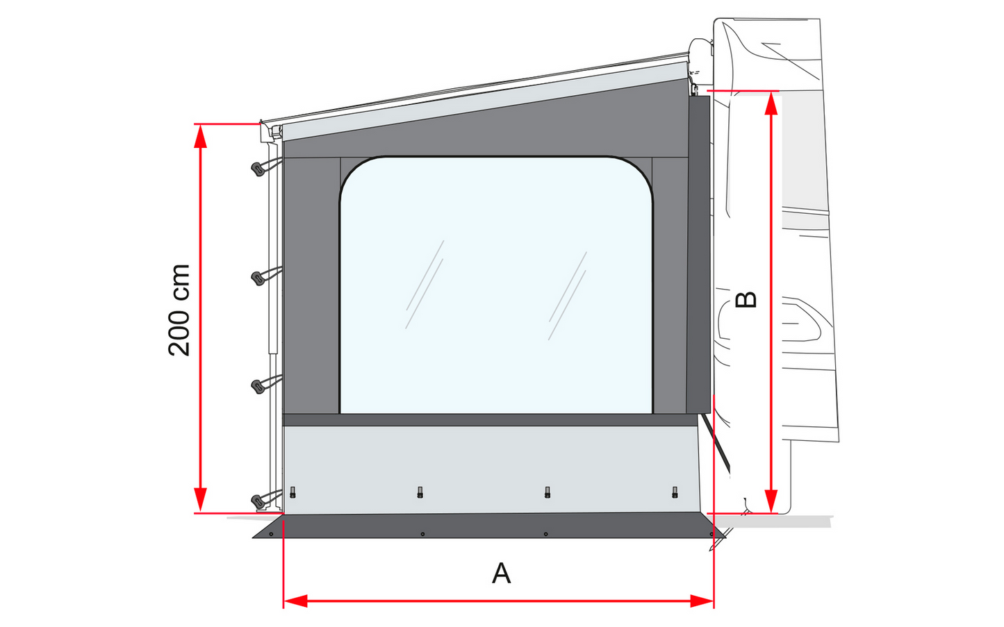  Fiamma Side W Pro Seitenwand F65 / F80 Für Fiat Ducato