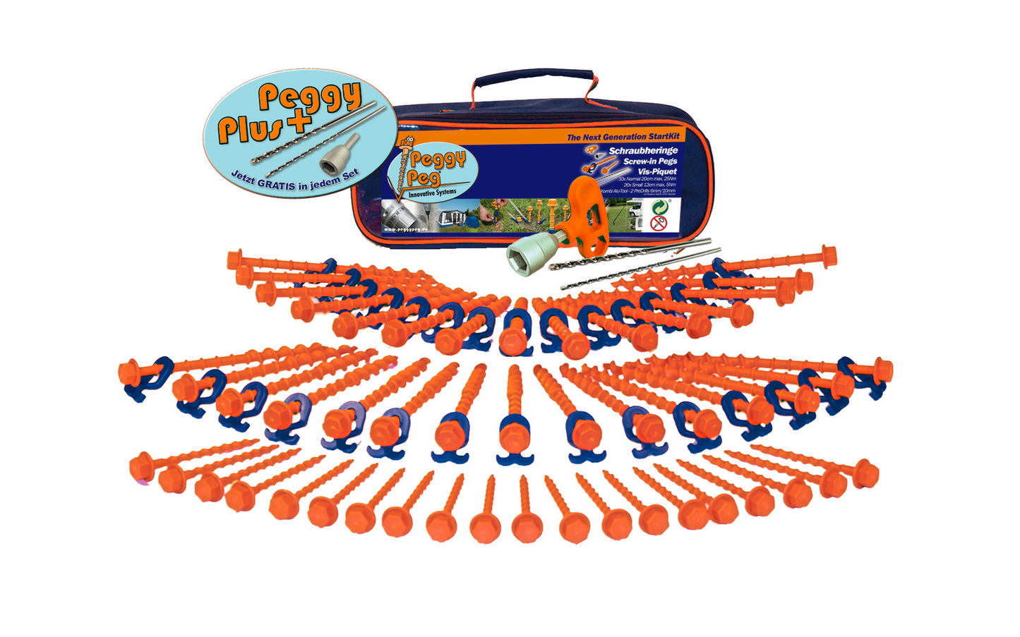  Peggy Peg Starter Kit Schraubheringe Set 84-tlg.
