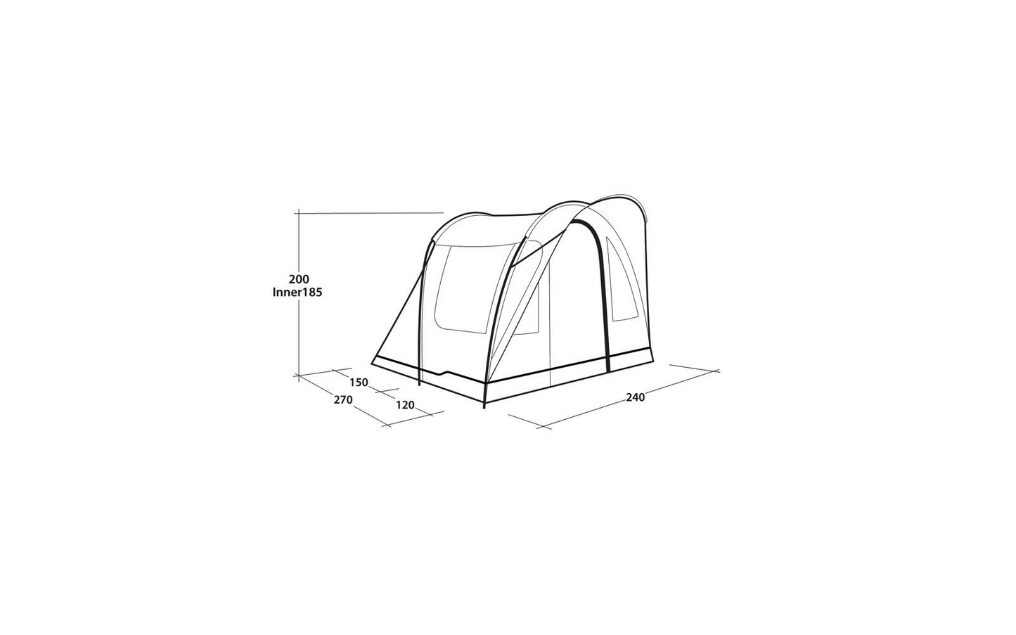  Outwell Sky 2 Tunnelzelt Für 2 Personen
