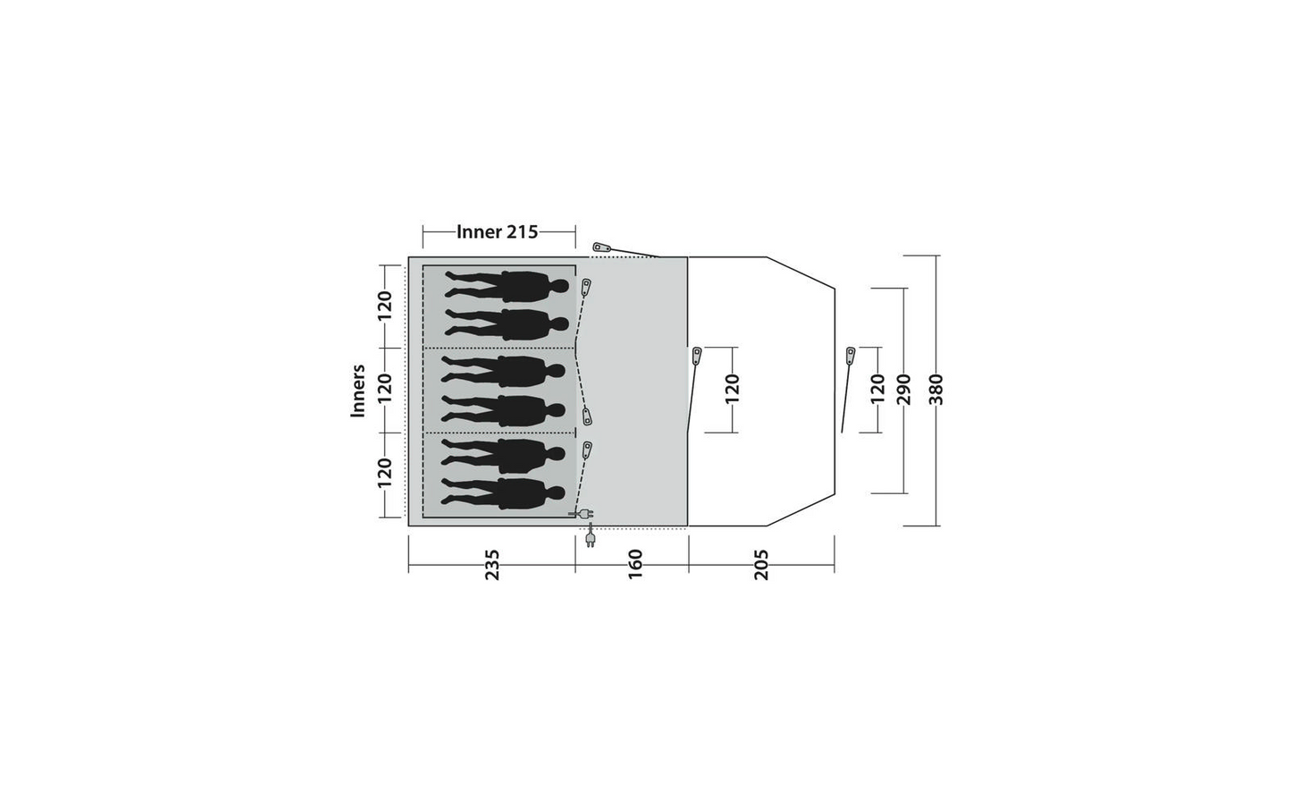  Outwell Rockwell 6 Familienzelt Für 6 Personen