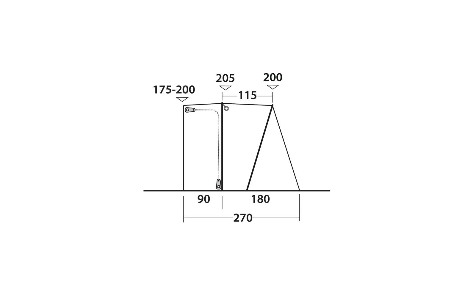  Outwell San Diego Busvorzelt Anbauhöhe 175 - 200 Cm