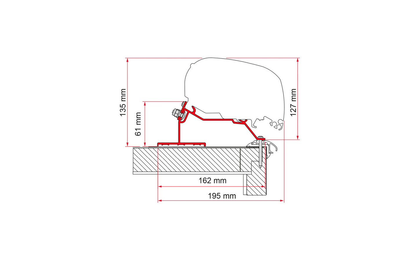  Fiamma Caravan Roof Markisenadapter Für Fiamma F80/F65