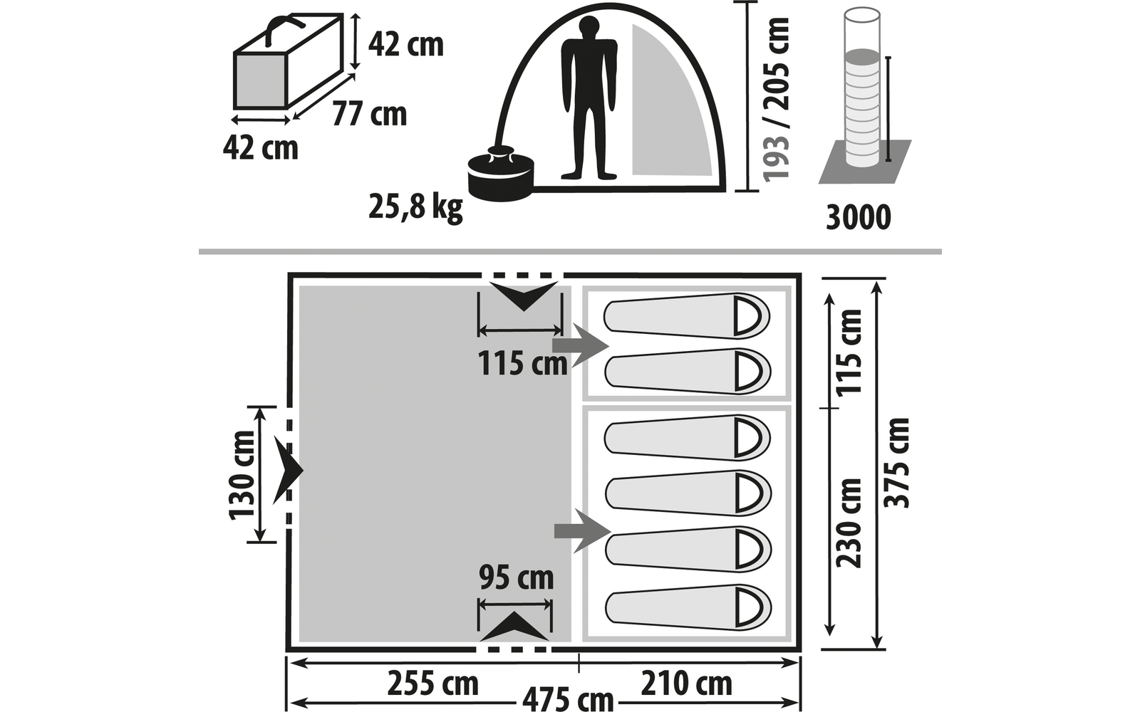  Berger Sierra 6-L Tunnelzelt