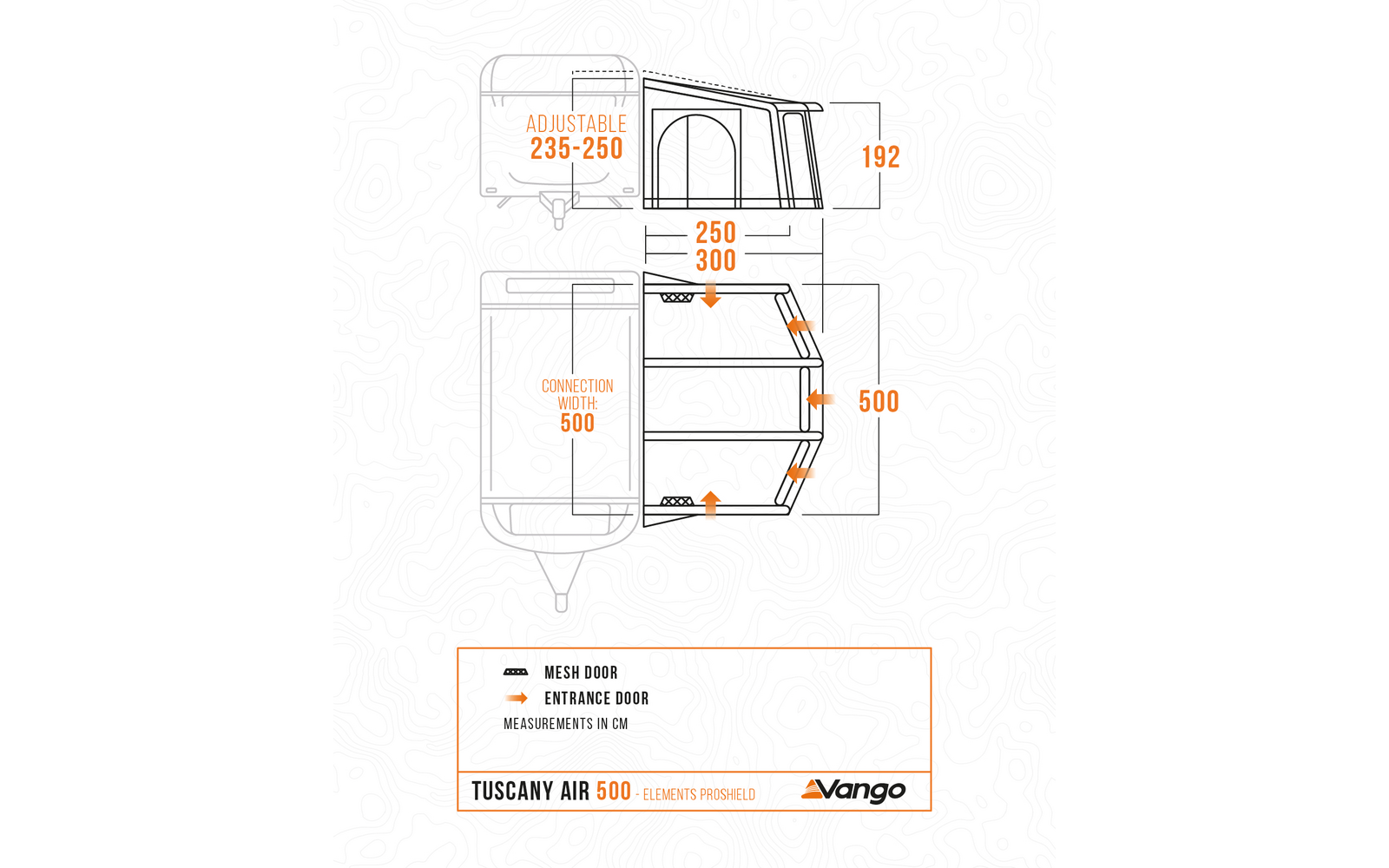  Vango Aufblasbares Vorzelt Für Wohnwagen Tuscany Air 500 Elements ProShield