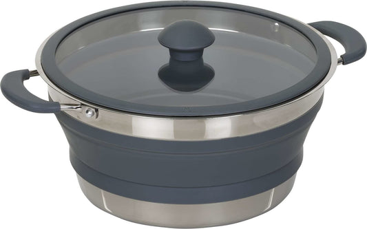  Berger Edelstahl Falt-Topf 3,5 Liter Grau Gefaltet 6 Cm Hoch