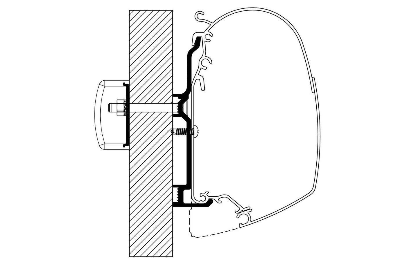  Thule Markisenadapter Bürstner 2017 Wandmontage