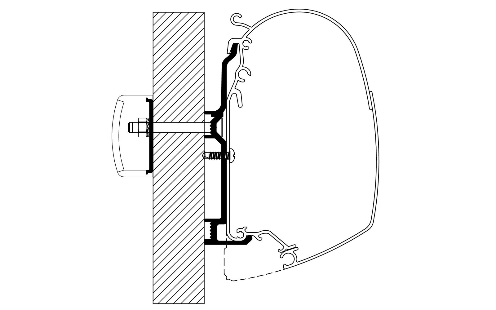  Thule Markisenadapter Bürstner 2017 Wandmontage