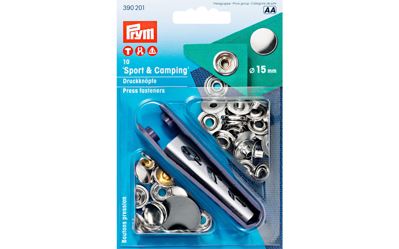  PRYM Druckknöpfe Silber 10 Stück Ø 15 Mm