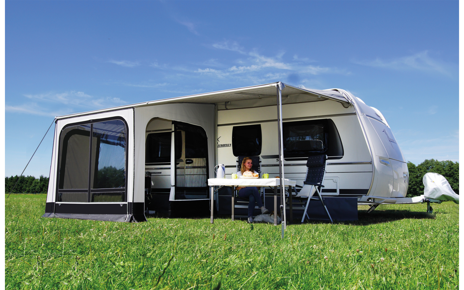  Wigo Rolli Plus Ambiente CaraOne 390 Volleingezogenes Markisenzelt