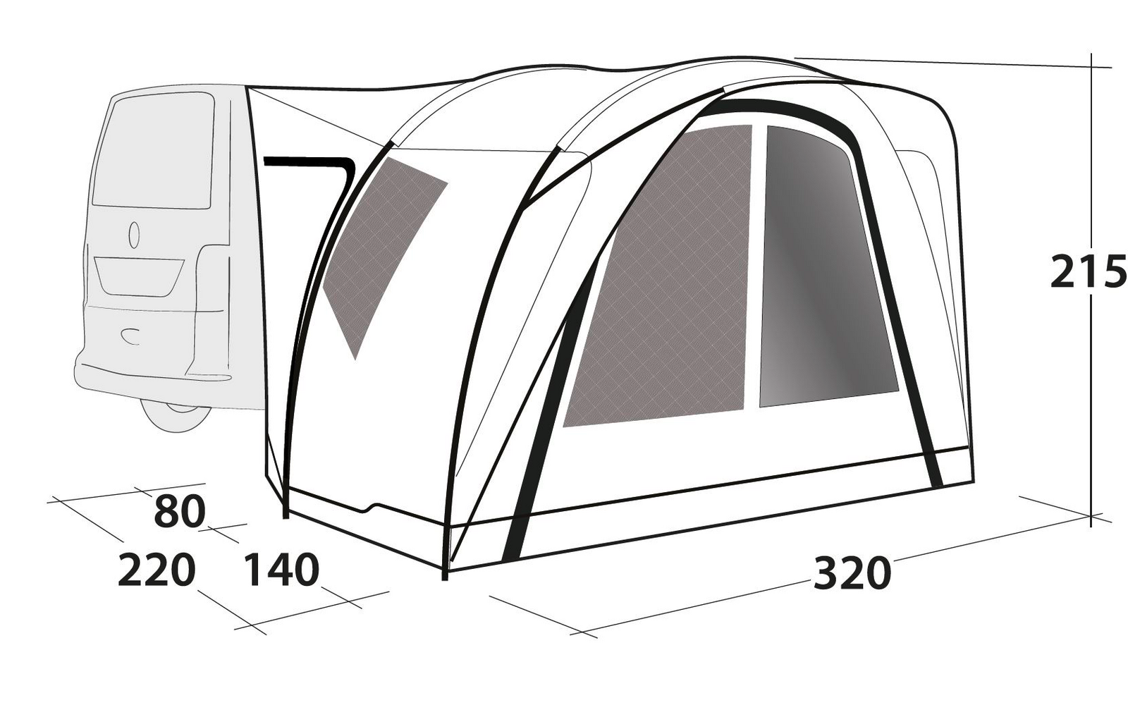  Outwell Seacrest Vorzelt Für Campingbusse 1 Bis 2 Personen Grün